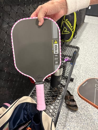Customer photo review of Pink Checkers Edge Tape (3 pack) - Pickleball Paddle Edge Tape