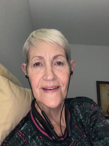 A customer's selfie showing their smooth, hydrated facial skin after using the Tallow & Honey Balm.