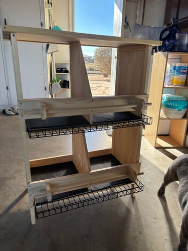 Customer photo review of Coziwow 2-Tier Chicken Coop with 4 Nesting Boxes