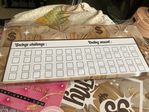 Customer photo review of Savings Challenge Envelopes - Tan