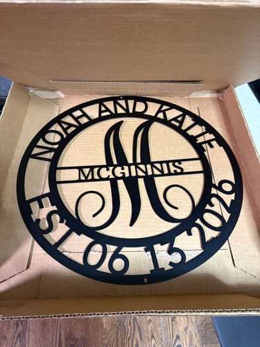 Customer photo review of Elaborate Name - Steel Sign