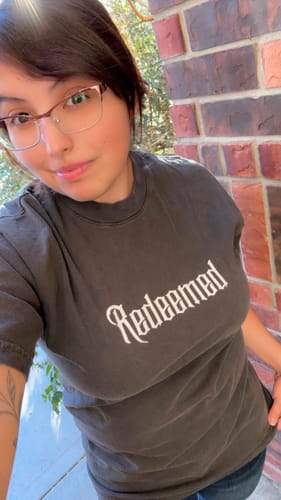 Customer photo review of Redeemed Tee