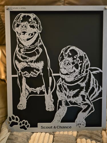Customer photo review of Custom Pet Metal Portrait