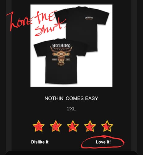 Customer photo review of NOTHIN' COMES EASY