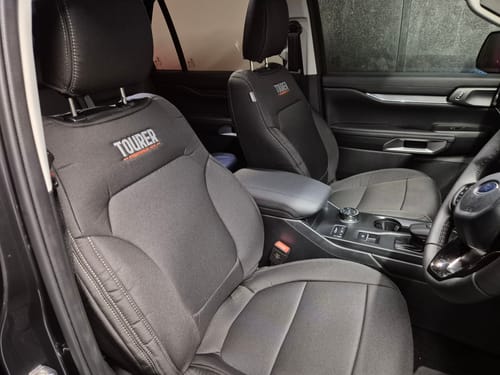 Customer photo review of Ford Next-Gen Everest UB Trend, Ambiente & Sport Tourer 2x Front Row Seat Covers (In Stock)