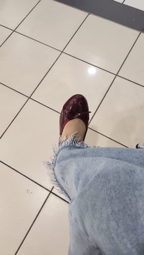 Customer photo review of Honey Glossy Ballerina Flats
