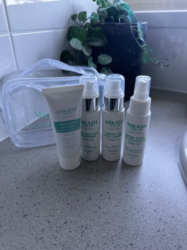 Customer photo review of Mikash trial size skincare set