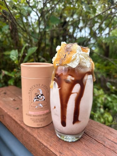 Customer photo review of Chocolate Bone Broth Powder