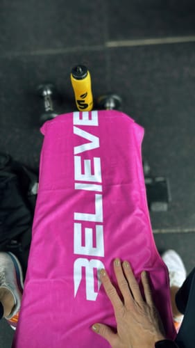Customer photo review of Believe Gym Towel
