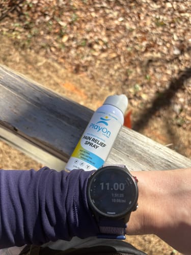 Customer photo review of PlayOn Pain Relief Spray