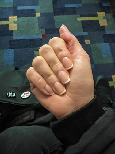 Customer photo review of Classic White Square French Nails - Press On Nails