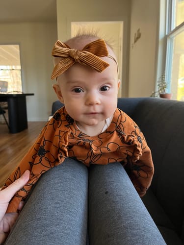 Customer photo review of farmer romper - purple