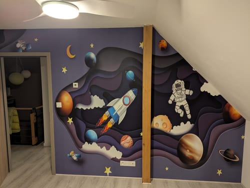 Customer photo review of Papier Peint Espace Trompe l'Œil