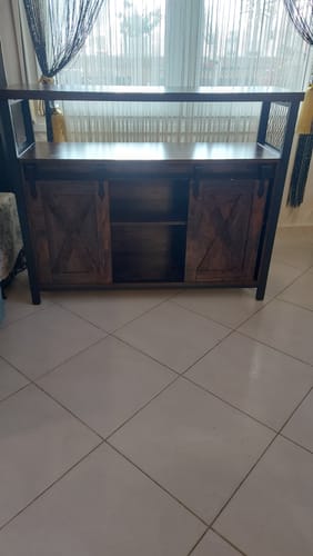 Customer photo review of Μπουφές Ντουλάπι Κονσόλα Έπιπλο Τηλεόρασης με 2 συρόμενες πόρτες Βιομηχανικό για σαλόνι Διάφορα Χρώματα LS-C092B01