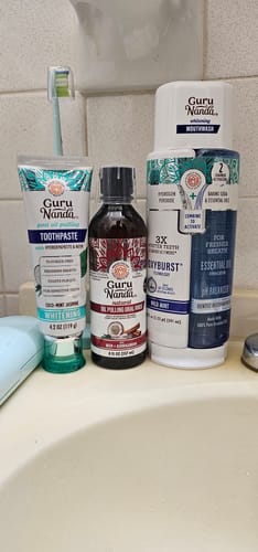 Customer photo review of Fluoride-Free Whitening Toothpaste With Hydroxyapatite - 4 Pack