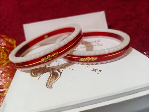 Customer photo review of Red – “Crimson Charm Women’s Bangle” (Pack of 1 Pair) (2 pis)