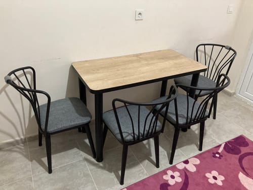 Customer photo review of Rani JB104 Metal Sandalye 4'lü Mutfak Yemek Masası Sandalyesi Açık Gri