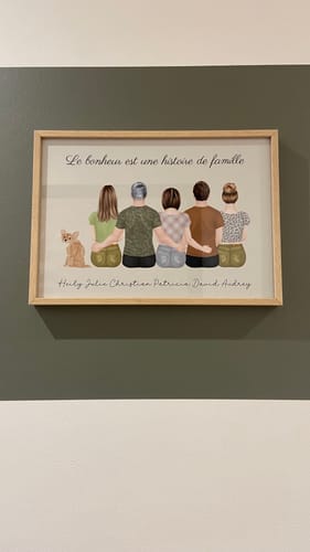 Customer photo review of Affiche Personnalisée - Famille Papa Maman Enfants & Animaux