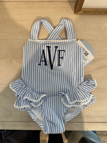 Customer photo review of Santorini Blue One Piece Swimsuit