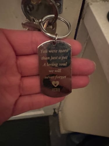 Customer photo review of Personalized Pet Keychain