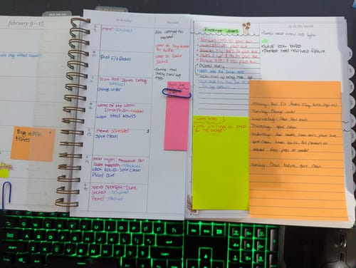 Customer photo review of 2025 Horizontal Weekly Planner, Evergreen