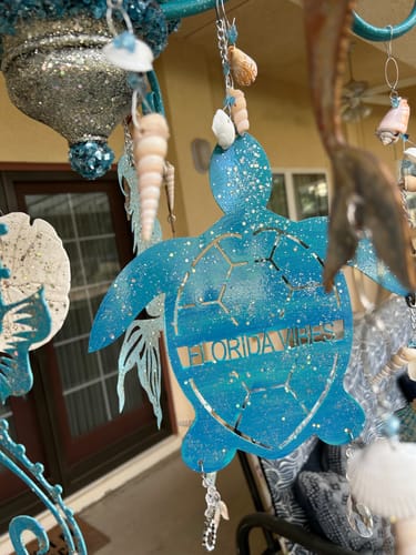 Lynn Z. review of Custom Metal Sea Turtle Monogram Wall Art | Indoor Outdoor | Up to 46" | 20+ Color Options image 1 out of 5