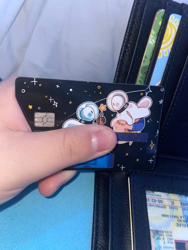 Customer photo review of Space Ghost Duo Credit Card Skins