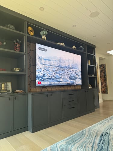 Customer photo review of Hexagon Acoustic Panel | Walnut 32 Inch (4 Panels per Box) | Wall Decor