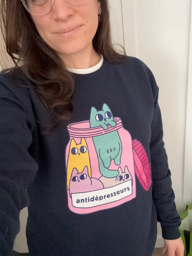 Customer photo review of SWEATSHIRT ANTIDÉPRESSEURS