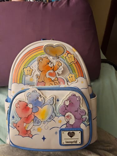 Customer photo review of Loungefly Care Bears Care-A-Lot Rainbow Mini Backpack