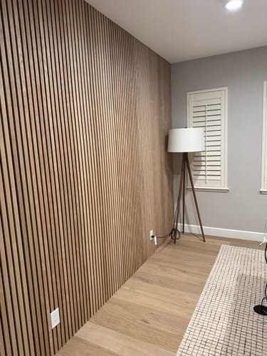 Customer photo review of Acoustic Slat Wall Panel | Natural Oak | Premium 3-sided Wood Veneer