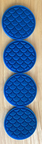 Customer photo review of 4.0x0.5" Mermaid Scales Textured 4 Coaster Silicone Mold