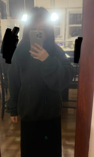 Customer photo review of *Pre-Order* Brooklyn Unisex Oversized Hoodie in Faded Black