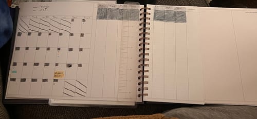 Customer photo review of Undated Vertical Weekly Planner, Denim Dreams