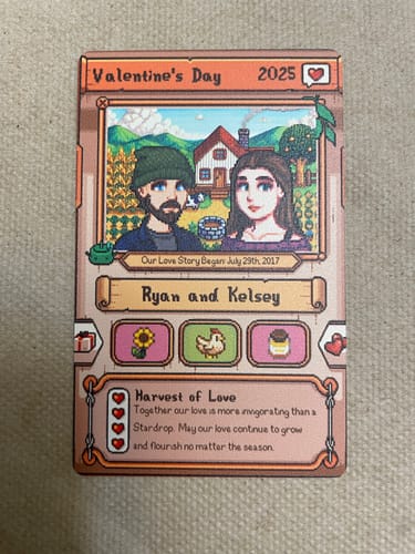Customer photo review of Custom Farmers Metal Card – Personalized Gift for Couples