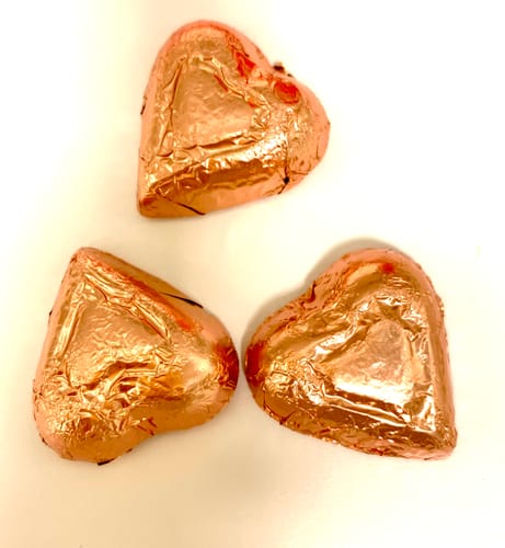 Customer photo review of Foiled chocolate hearts