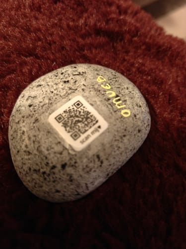Customer photo review of QR Codes voor de Happy Stone App