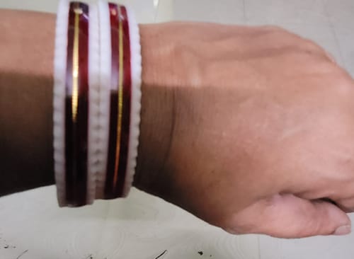 Customer photo review of Red – “Crimson Charm Women’s Bangle” (Pack of 1 Pair) (2 pis)