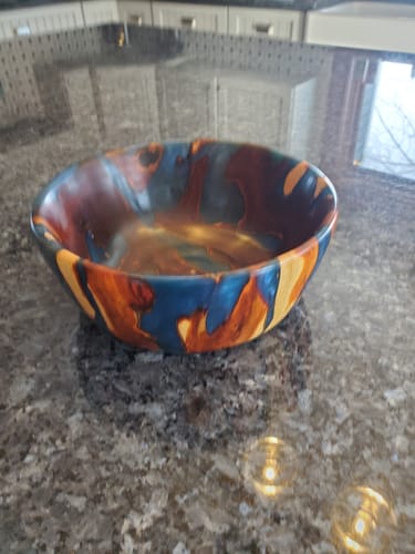 Customer photo review of 9x4" Cylinder Silicone Mold For Epoxy Resin - Woodturning & Deep Casting Mold