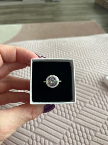 Customer photo review of Bedazzled Circle Opal Cremation Ring