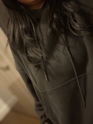 Customer photo review of *Pre-Order* Brooklyn Unisex Oversized Hoodie in Faded Black