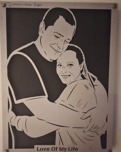 Customer photo review of Custom Metal Portrait