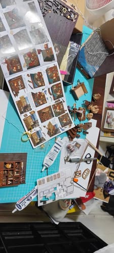 Customer photo review of DIY Pirate Ship Aden Handcrafted 3D Book Nook Kit