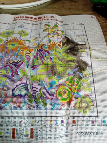 Customer photo review of Kreuzstich - Katzen in der Wiese | 30x25 cm