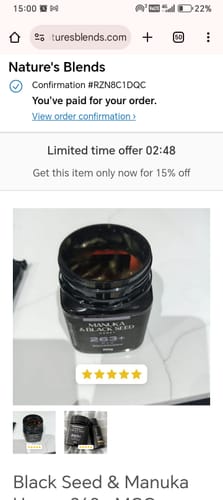 Customer photo review of Black Seed & Manuka Honey 263+ MGO (250g)