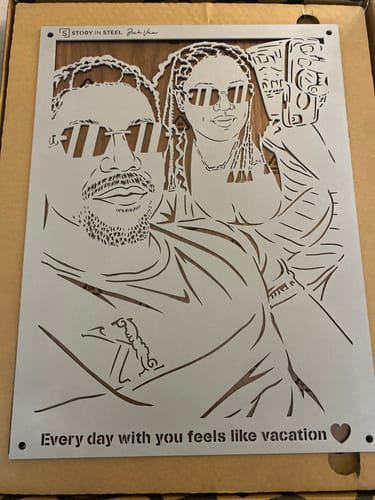 Customer photo review of Wedding Anniversary Metal Portrait
