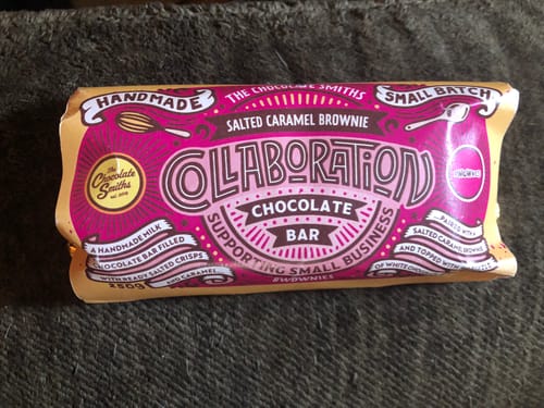 Customer photo review of BWOWNIES Collaboration Chocolate Bar - salted caramel, fudgy brownie and salty crisps