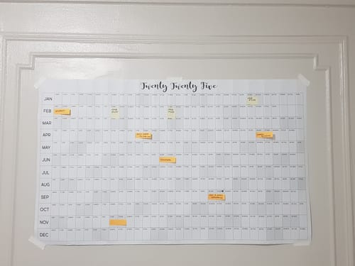 Customer photo review of 2025 Modern Horizontal Yearly Calendar