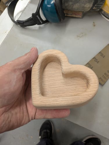 Customer photo review of 5.0x4.5" Small Heart Tray 04 Acrylic Router Template