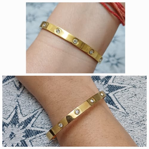 Customer photo review of Crystal Love Bangle Bracelet